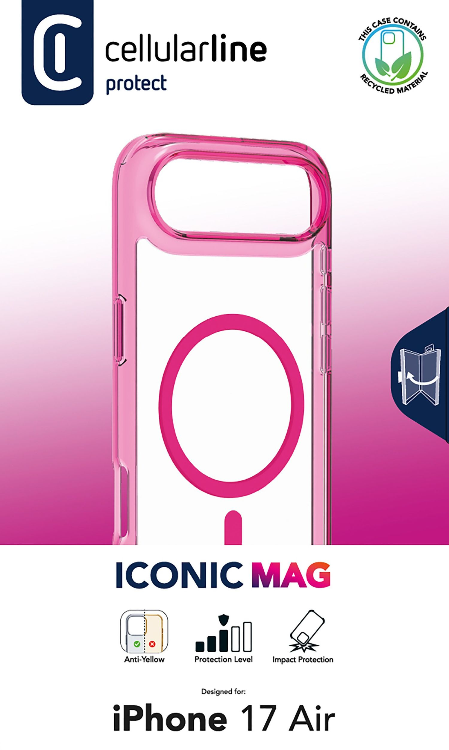 Cellularline Iconic MAG MagSafe Case iPhone 17 Air Pink ICONICMAGIPH17MAXP