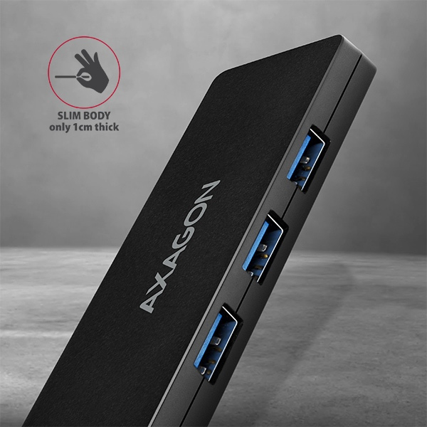 Axagon HUE-G1A hub & concentrateur USB 3.2 Gen 1 (3.1 Gen 1) Type-A 5000 Mbit/s Noir