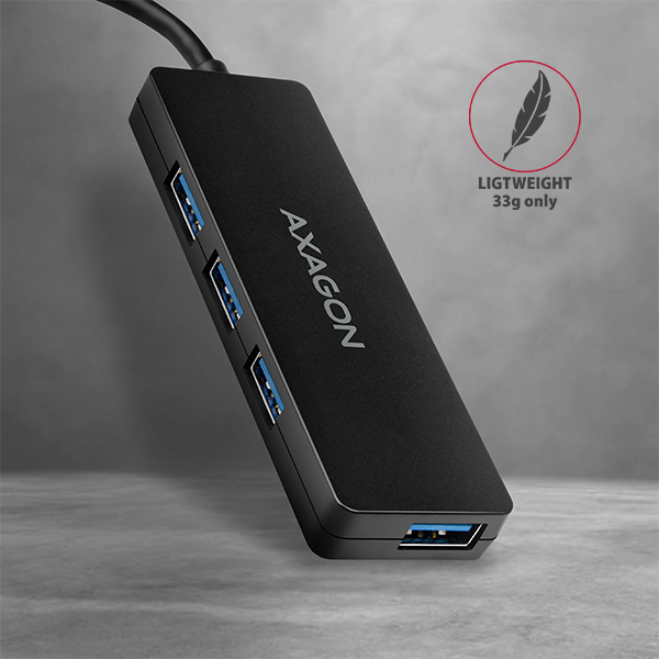 Axagon HUE-G1A hub & concentrateur USB 3.2 Gen 1 (3.1 Gen 1) Type-A 5000 Mbit/s Noir