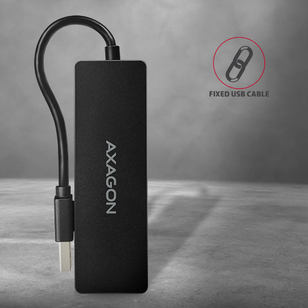 Axagon HUE-G1A hub & concentrateur USB 3.2 Gen 1 (3.1 Gen 1) Type-A 5000 Mbit/s Noir