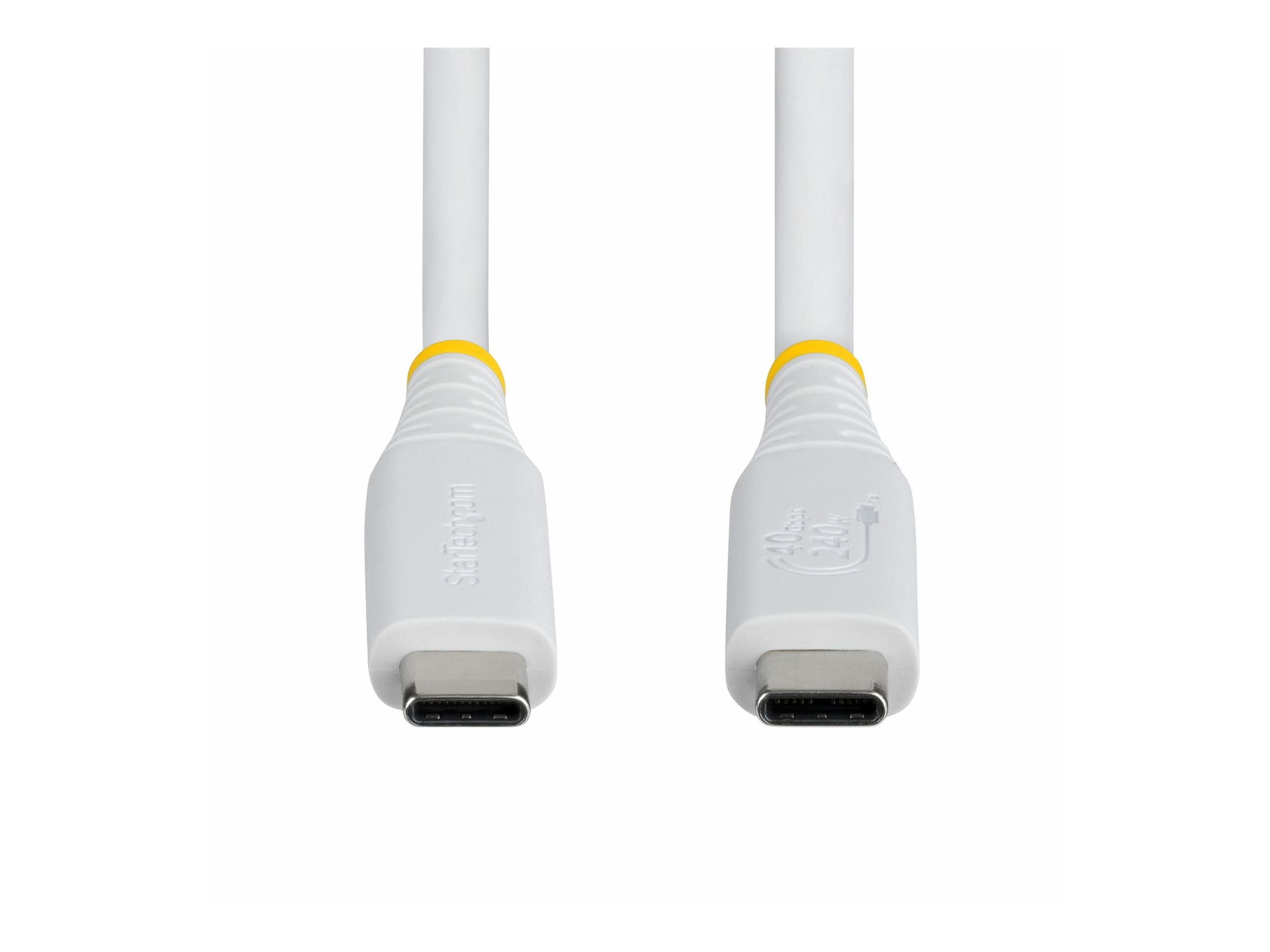 StarTech.com 1m (3ft) USB4 Cable, 40Gbps, USB-IF Certified USB-C Cable, 240W PD, 8K 60Hz/4K 240Hz DP2.1 DP40, TPE Jacket, Thunderbolt 4 Compatible - White USB-C Cord