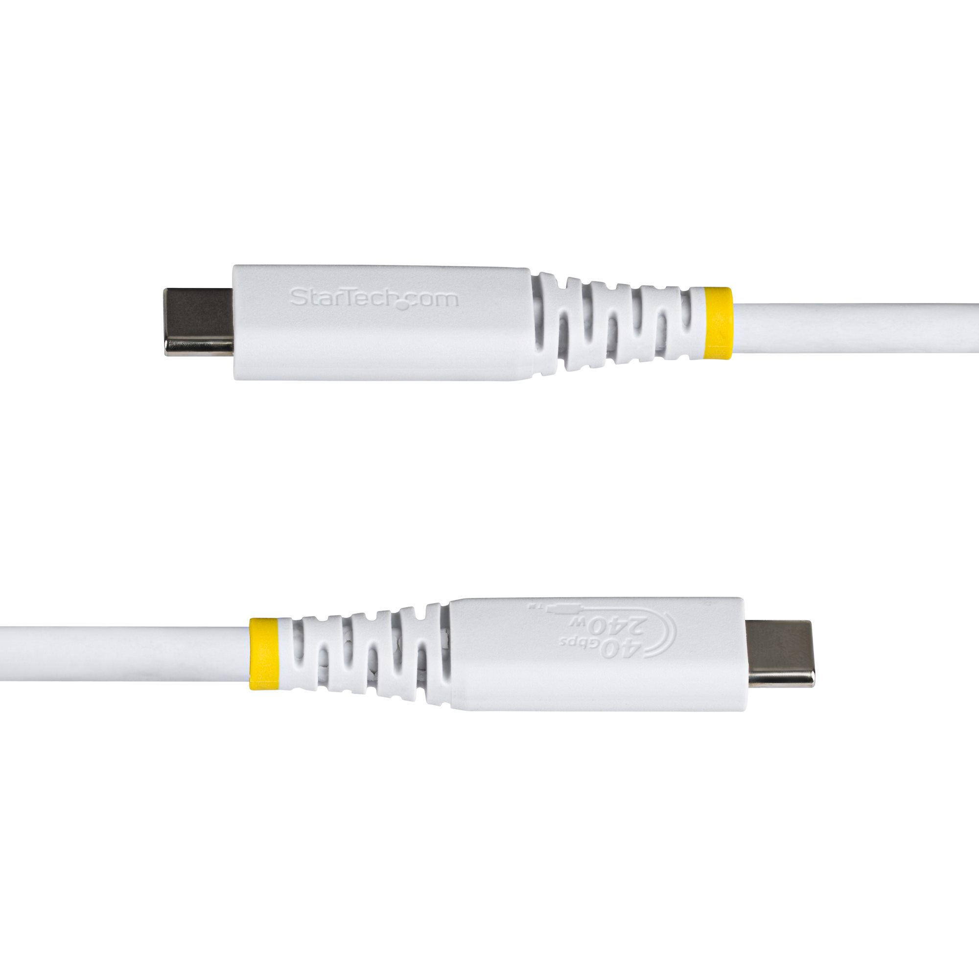 StarTech.com 1m (3ft) USB4 Cable, 40Gbps, USB-IF Certified USB-C Cable, 240W PD, 8K 60Hz/4K 240Hz DP2.1 DP40, TPE Jacket, Thunderbolt 4 Compatible - White USB-C Cord