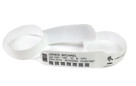 Zebra ZIPRD3015155 muequera Blanco Pulsera de hospital