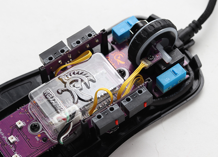 Ducky Feather Blue Edition RGB mouse Ambidextrous USB Type-A Optical 16000 DPI