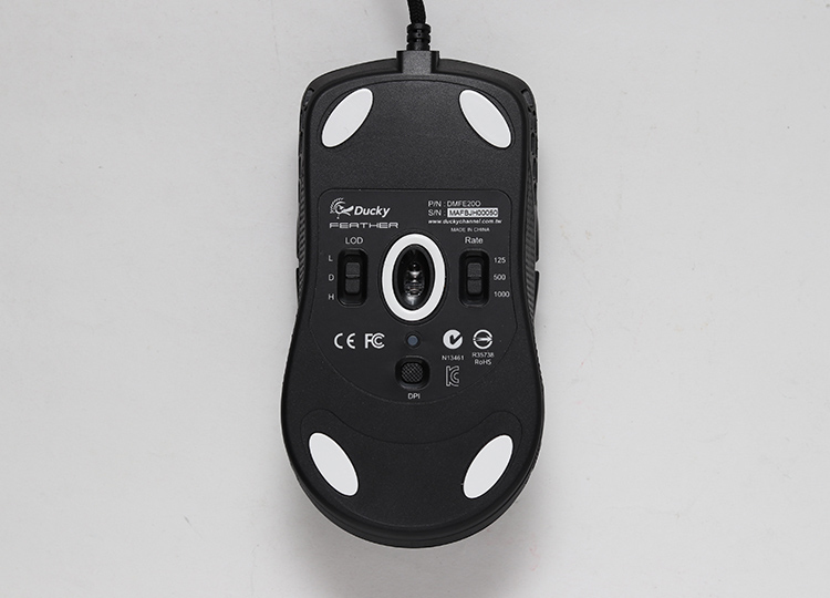 Ducky Feather Blue Edition RGB mouse Ambidextrous USB Type-A Optical 16000 DPI