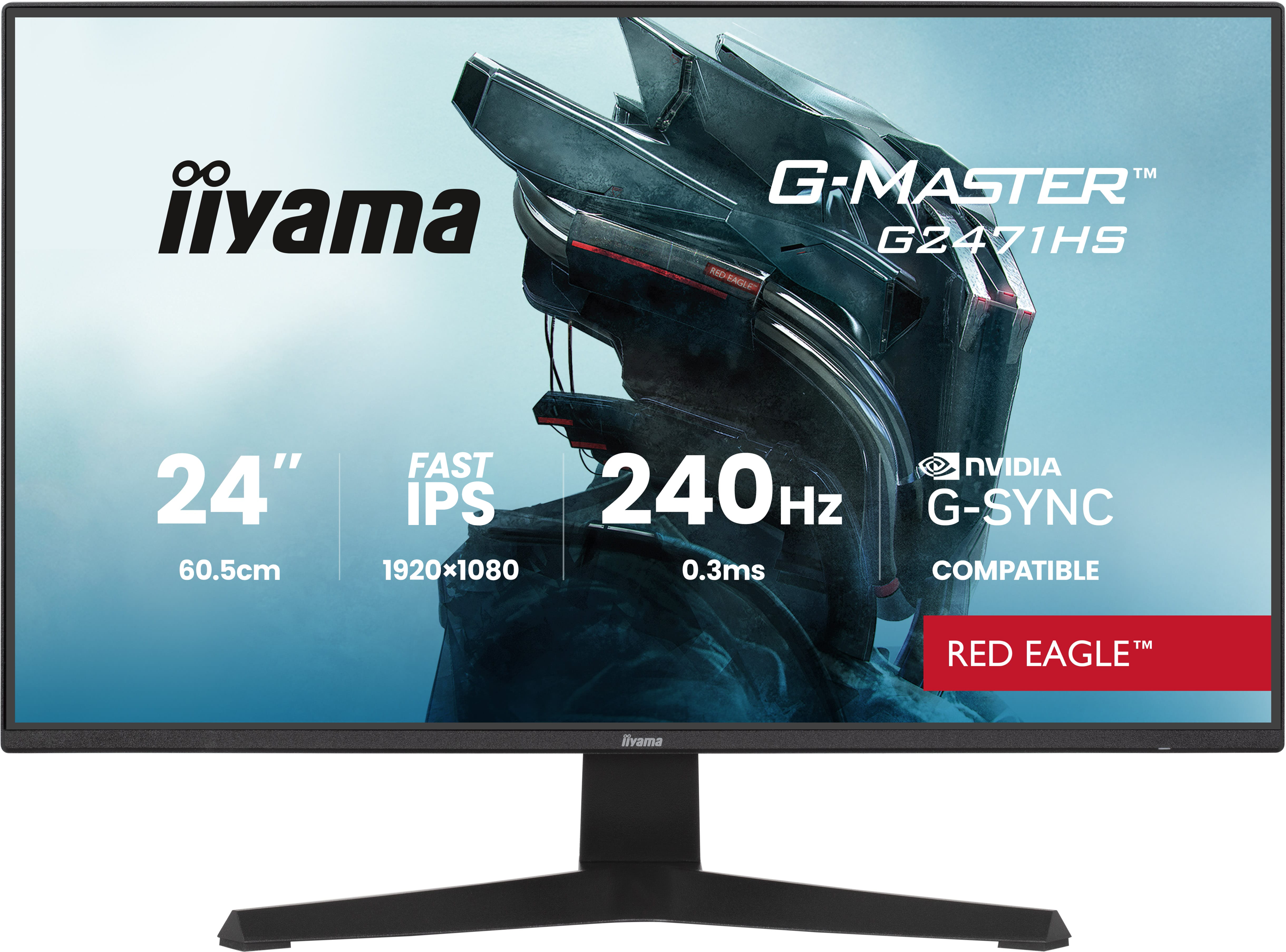 iiyama G-MASTER Unleash your full gaming potential with the 240Hz G2471HS Red Eagle guaranteeing 0.3ms MPRT