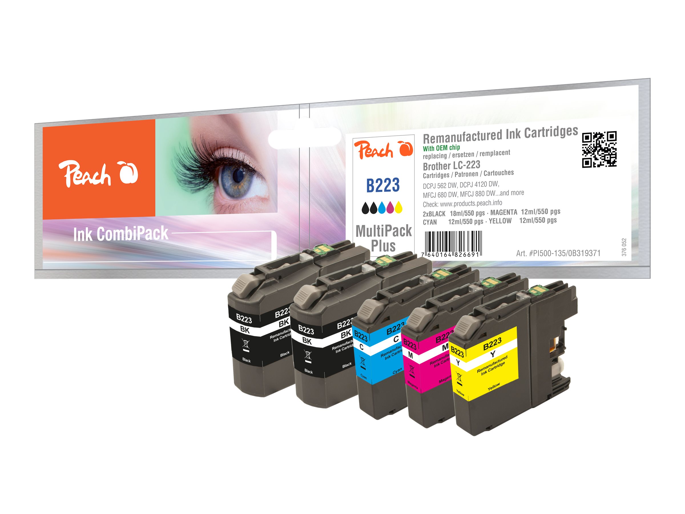 Peach PI500-135 cartuccia dinchiostro Nero, Ciano, Magenta, Giallo