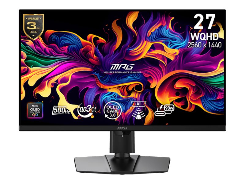 MSI MPG 271QRDE QD-OLED X50 Monitor PC 67,3 cm (26.5) 2560 x 1440 Pixel Wide Quad HD Nero