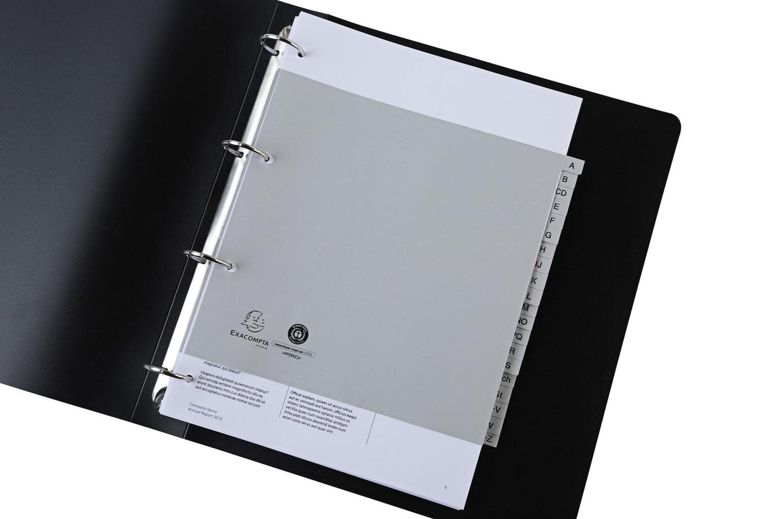 Exacompta Ordnerregister Halbformat A-Z grau 20-teilig 1 Satz