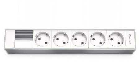 Kindermann 7449000305 boitier de prise de courant Type F Aluminium, Blanc