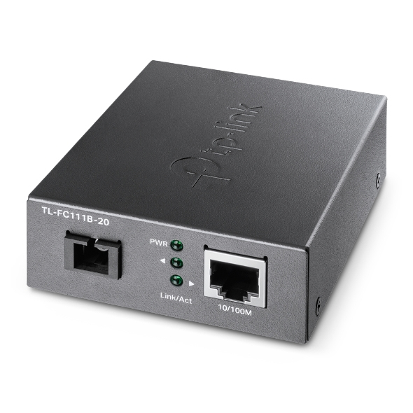 TP-LINK TL-FC111B-20 - Medienkonverter - 100Mb LAN - 10Base-T, 100Base-TX, WDM - SC/UPC Einzelmodus / RJ-45 - bis zu 20 km - 1550 (RX)