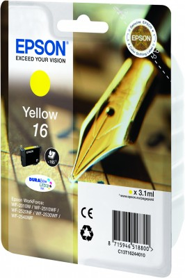 Epson Pen and crossword Singlepack Yellow 16 DURABrite Ultra Ink