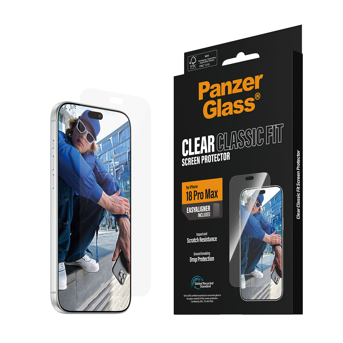 PanzerGlass � Screen Protector iPhone 2026 Pro Max | Classic fit w. EasyAligner Protector de pantalla 1 pieza(s)