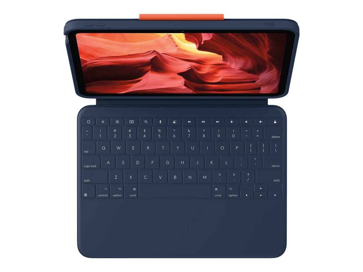 Logitech Rugged Combo 4 - Tastatur und Foliohlle - Apple Smart connector - Classic Blue - fr Apple 10.9-inch iPad (10. Generation)