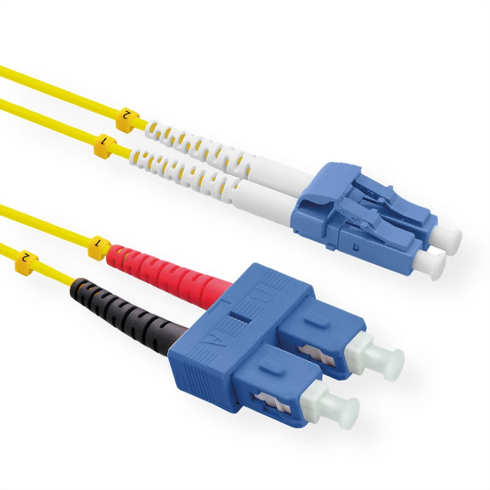 ROLINE 21.15.8790 cable de fibra optica 0,5 m LC SC OS2 Amarillo