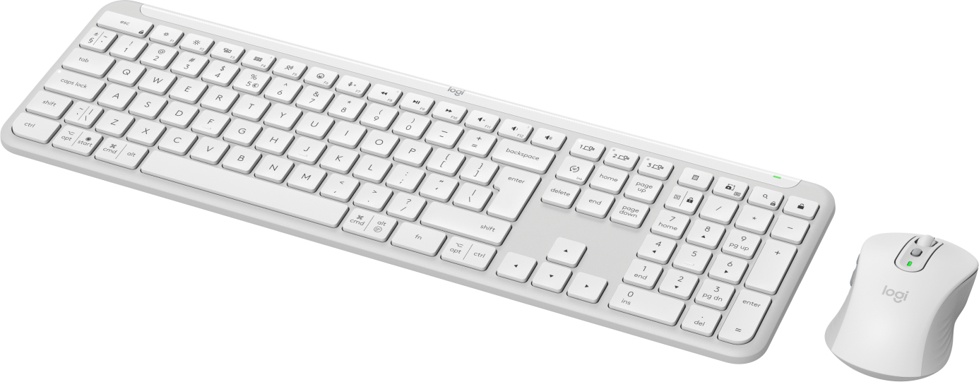 Logitech MK950 Signature Slim keyboard Mouse included RF Wireless + Bluetooth QWERTY US International White