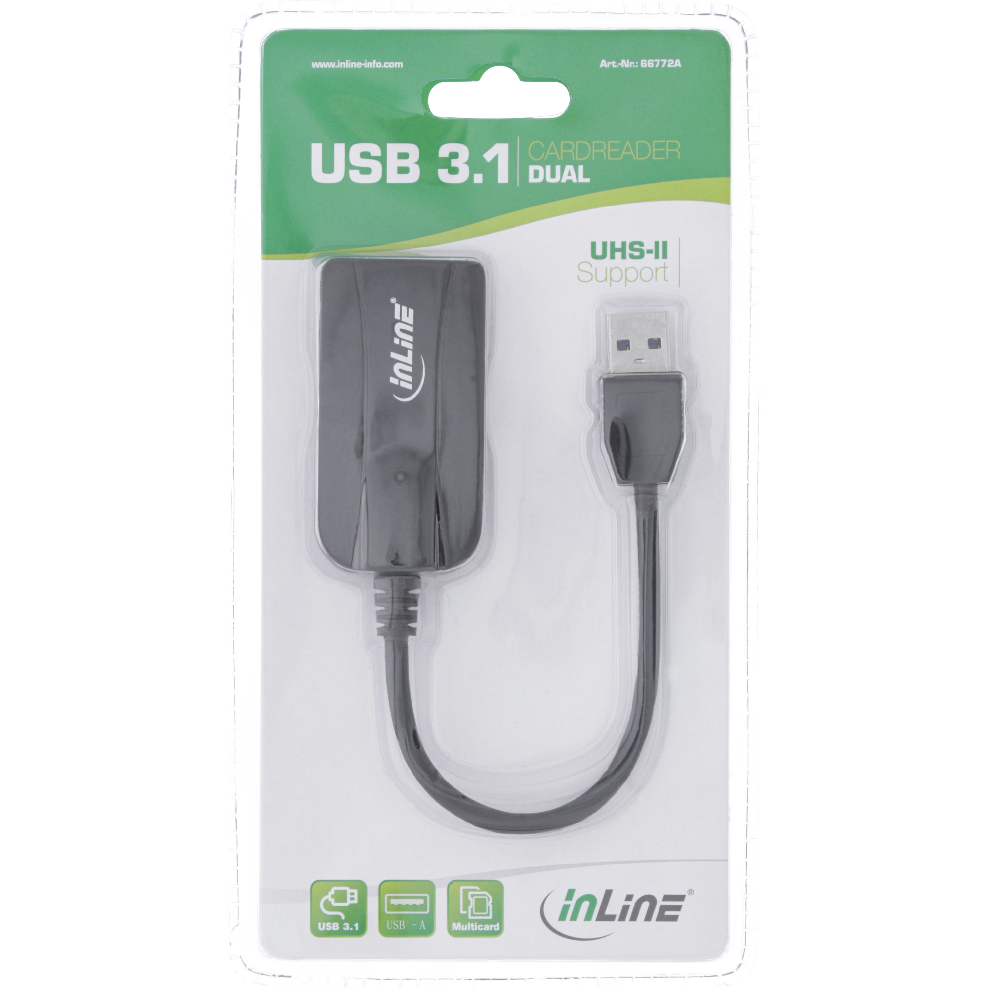 InLine 66772A  InLine 66772A lecteur de carte mémoire USB 3.2 Gen