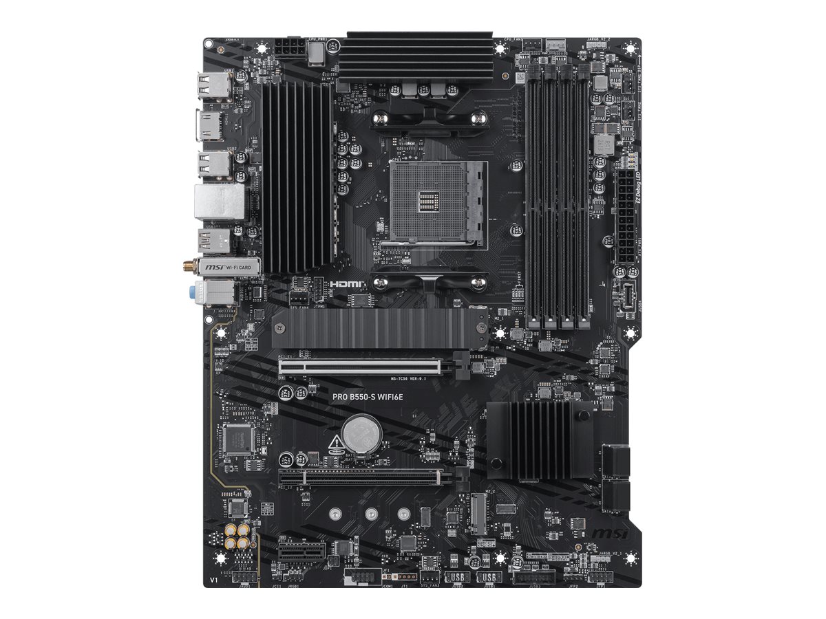 MSI PRO B550-S WIFI6E - Motherboard - ATX - Socket AM4 - AMD B550 Chipsatz - USB 3.2 Gen 1, USB-C 3.2 Gen 1, USB 3.2 Gen 2, USB-C 3.2 Gen2 - Gigabit LAN, Wi-Fi 6E, Bluetooth - Onboard-Grafik (CPU erforderlich)