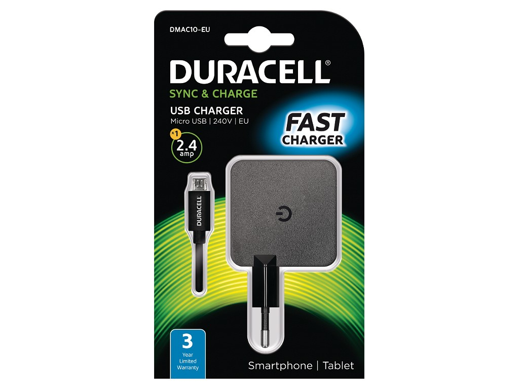 Duracell DMAC10-EU cargador de dispositivo m�vil Universal Negro Corriente alterna Interior