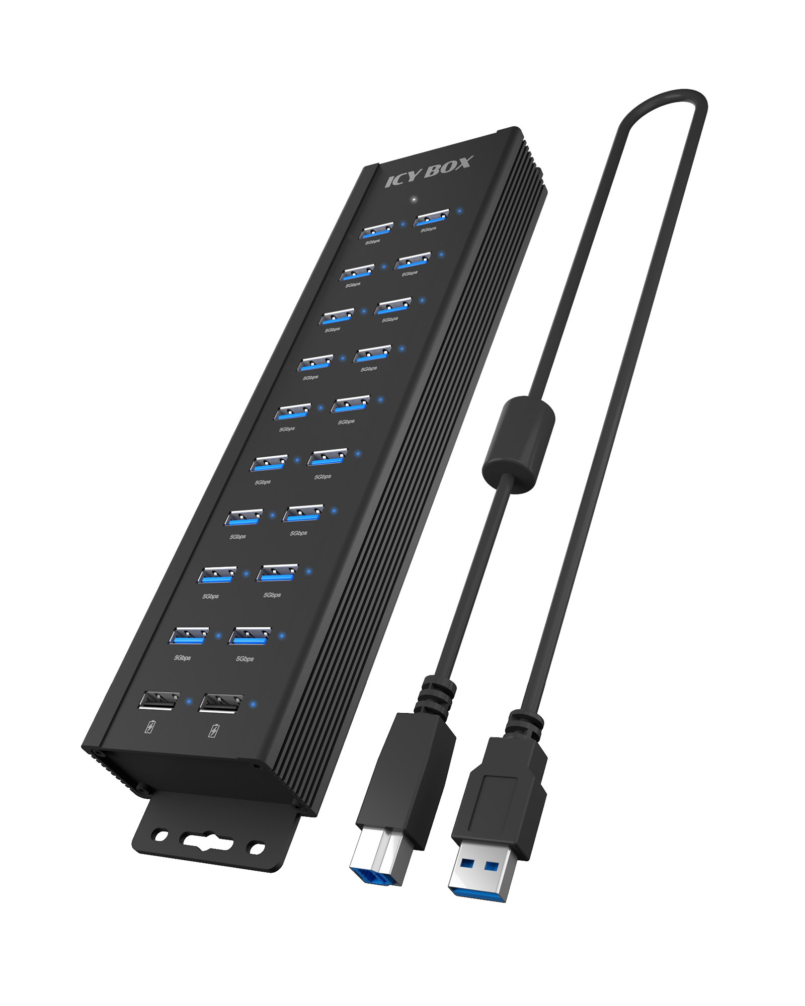 ICY BOX IB-HUB1720-U3 USB 3.2 Gen 1 (3.1 Gen 1) Type-B Nero