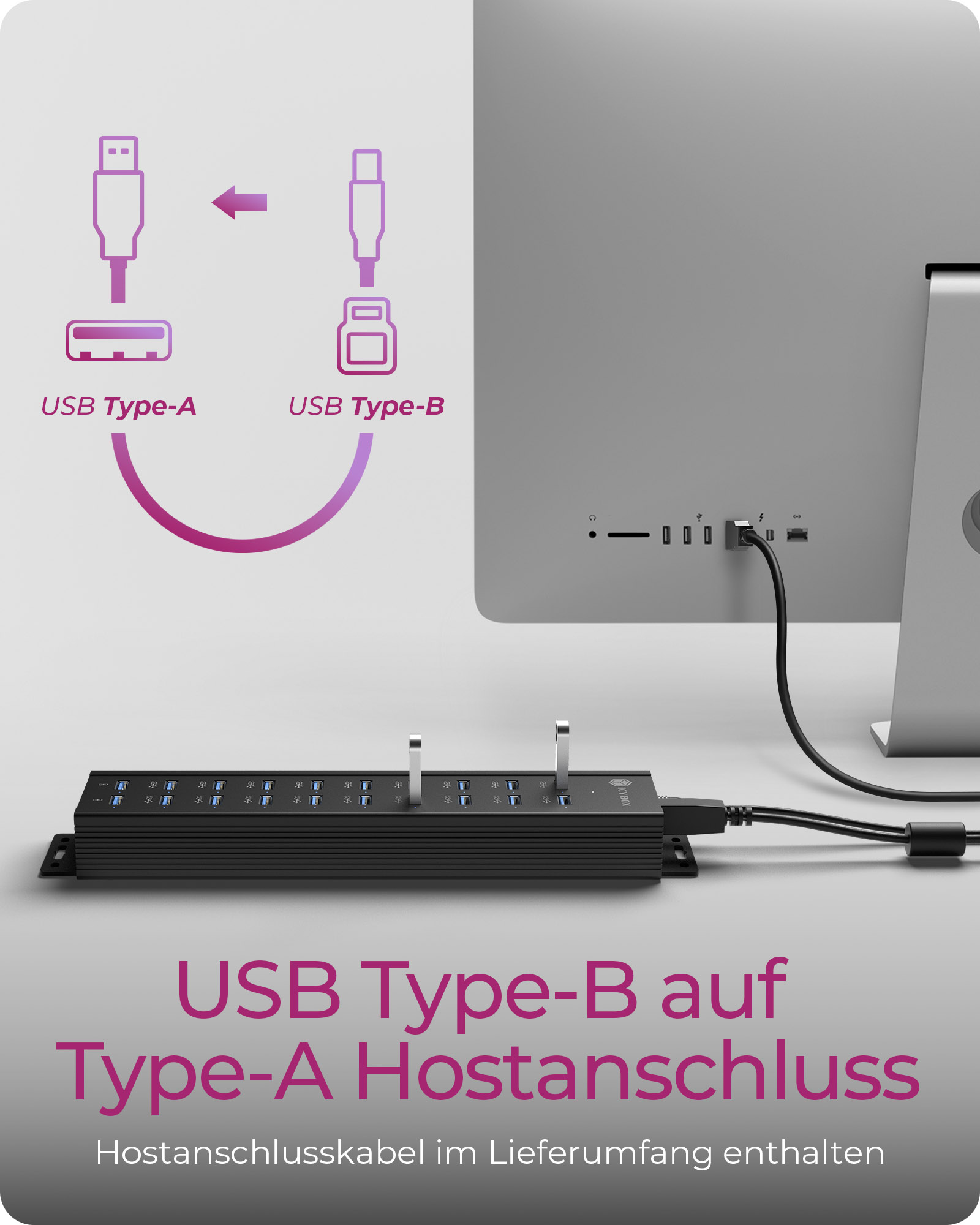 ICY BOX IB-HUB1720-U3 USB 3.2 Gen 1 (3.1 Gen 1) Type-B Nero