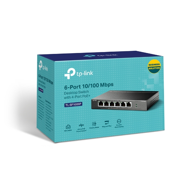 TP-Link TL-SF1006P commutateur rseau Non-gr Fast Ethernet (10/100) Connexion Ethernet, supportant lalimentation via ce port (PoE) Noir