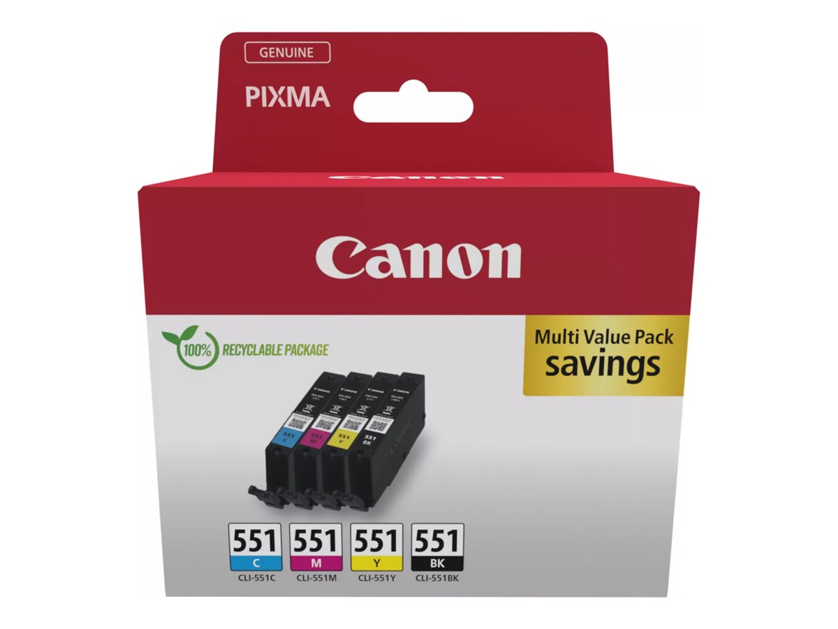 Canon CLI-551 Ink Cartridge C/M/Y/BK MultiPack - Tintenpatrone - CANON CLI-551 Ink Cartridge - C/M/Y/BK