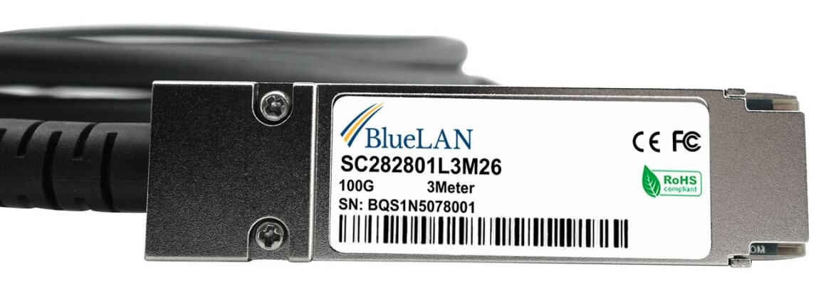 BlueOptics QSFP28-DAC-3M-IB-BL InfiniBand cable Black