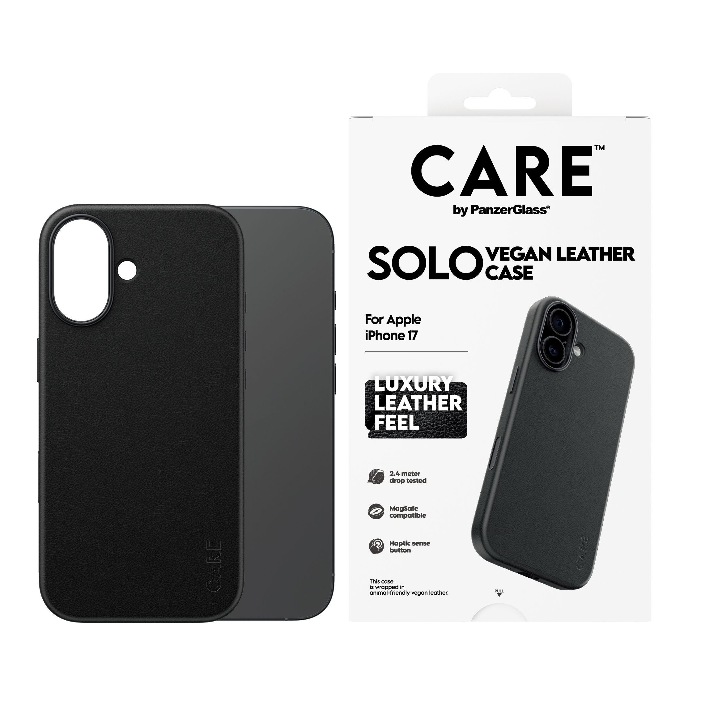 PanzerGlass CARE by � Solo Case Black iPhone 17 funda para tel�fono m�vil Negro