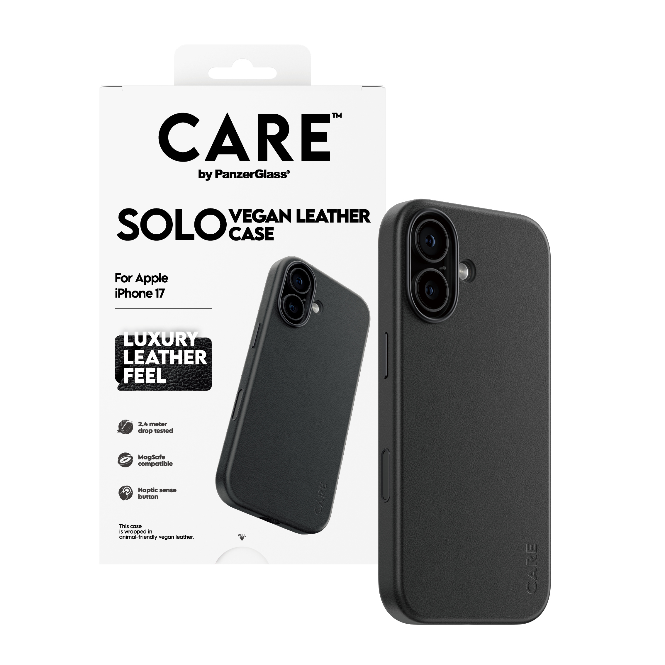 PanzerGlass CARE by � Solo Case Black iPhone 17 funda para tel�fono m�vil Negro