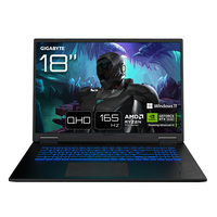 GIGABYTE GAMING A18 3VHK3DEC64SH ordenador portatil AMD Ryzen 7 260 Port�til 45,7 cm (18) WQXGA 32 GB DDR5-SDRAM 1 TB SSD NVIDIA GeForce RTX 5060 Wi-Fi 6E (802.11ax) Windows 11 Home Negro