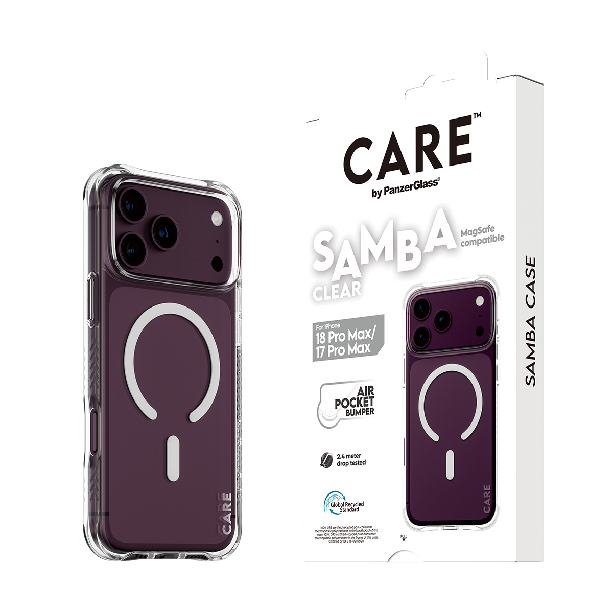 PanzerGlass CARE by � Samba Case Transparent w. White MagSafe iPhone 2026 Pro Max | 17 Pro Max coque de protection pour t�l�phones portables Housse