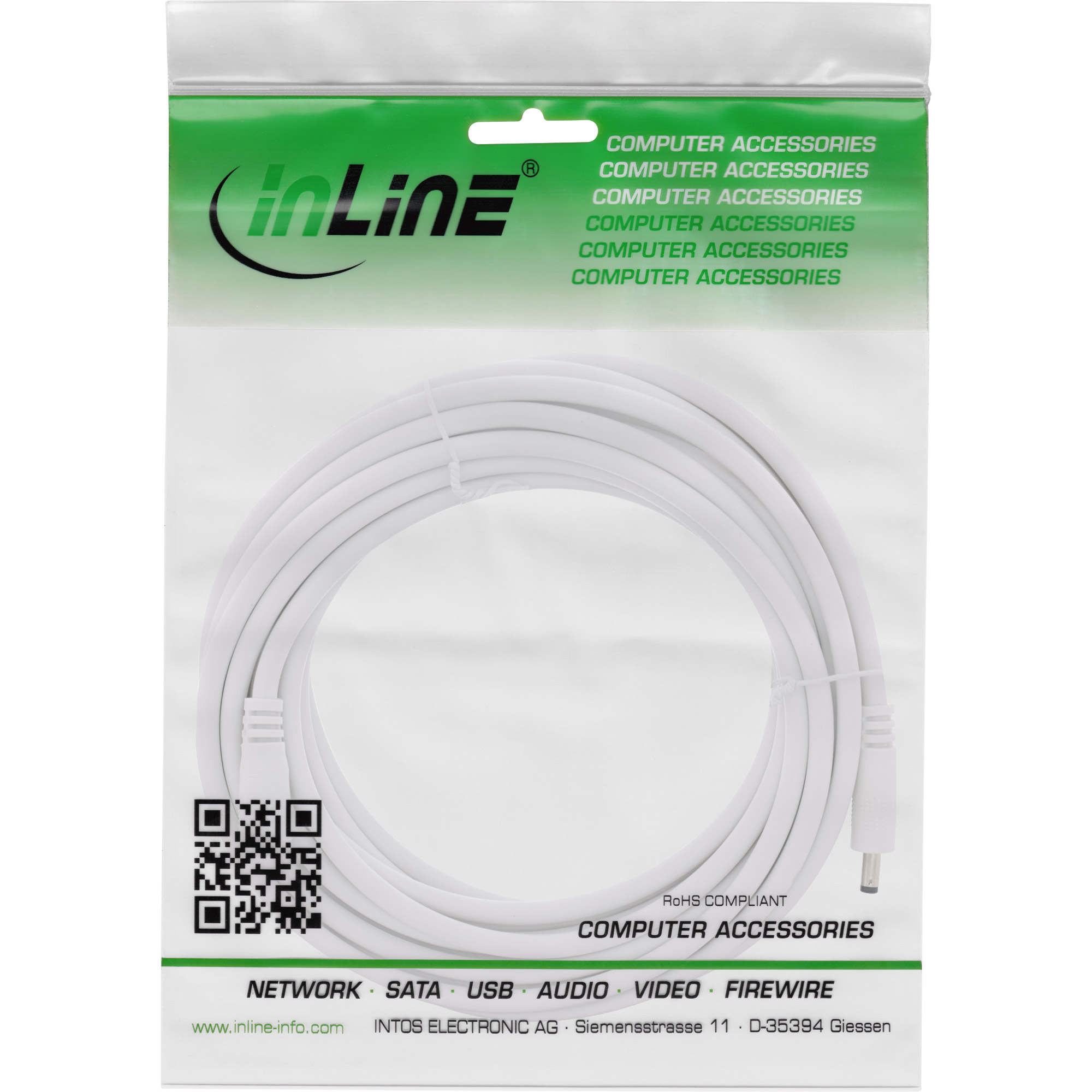 InLine 26905E c�ble �lectrique Blanc 5 m 5.5 x 2.1 mm
