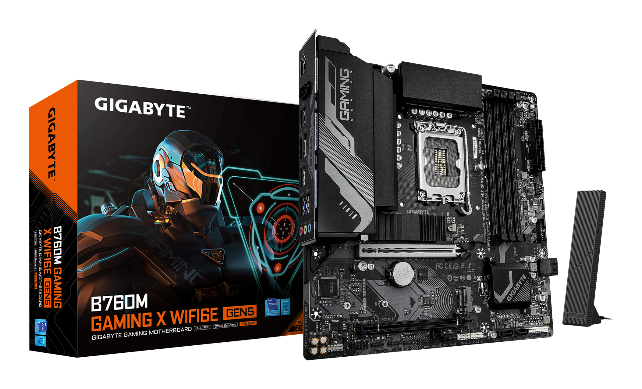Gigabyte B760M Gaming X WiFi6E Gen5 B760 S1700 mATX DDR5 - Intel Sockel 1700 (Core i) - Micro/Mini/Flex-ATX