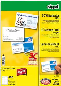 Sigel Business Card 3C LP796 - Hochwei� - 85 x 55 mm - 225 g/m� - 400 Karte(n) (40 Bogen x 10)