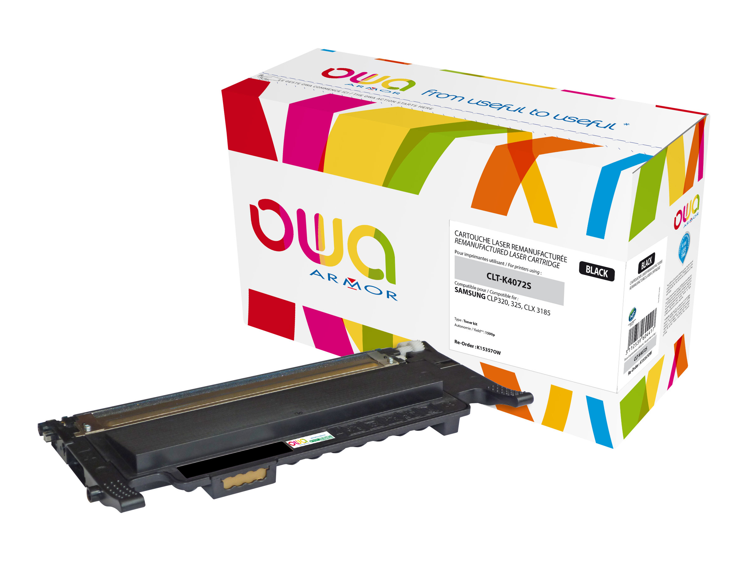 Armor OWA - Schwarz - kompatibel - wiederaufbereitet - Tonerpatrone (Alternative zu: Samsung CLT-K4072S)