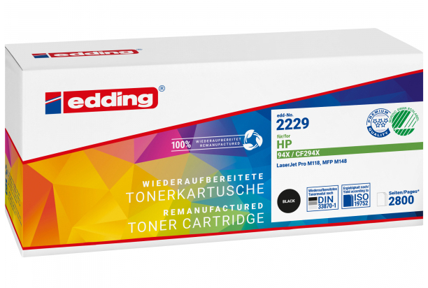 EDDING EDD-2229 schwarz Toner kompatibel zu HP 94X CF294X - Kompatibel - Tonereinheit