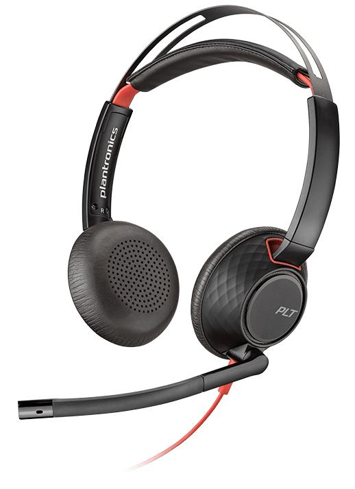 POLY Blackwire 5220 Casque Avec fil Arceau Appels/Musique USB Type-C Noir, Rouge