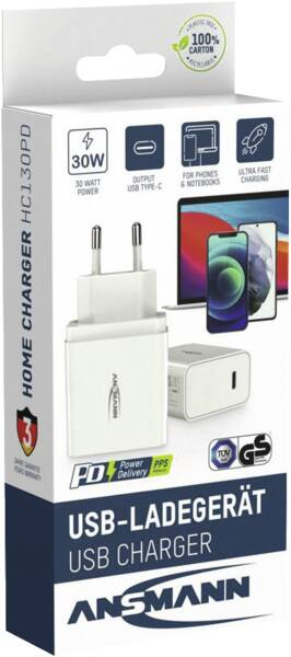 Ansmann 1001-0190 chargeur dappareils mobiles Tablette, Smartphone, Ordinateur portable, Smartwatch, Casques, Casque Blanc Secteur Int�rieure