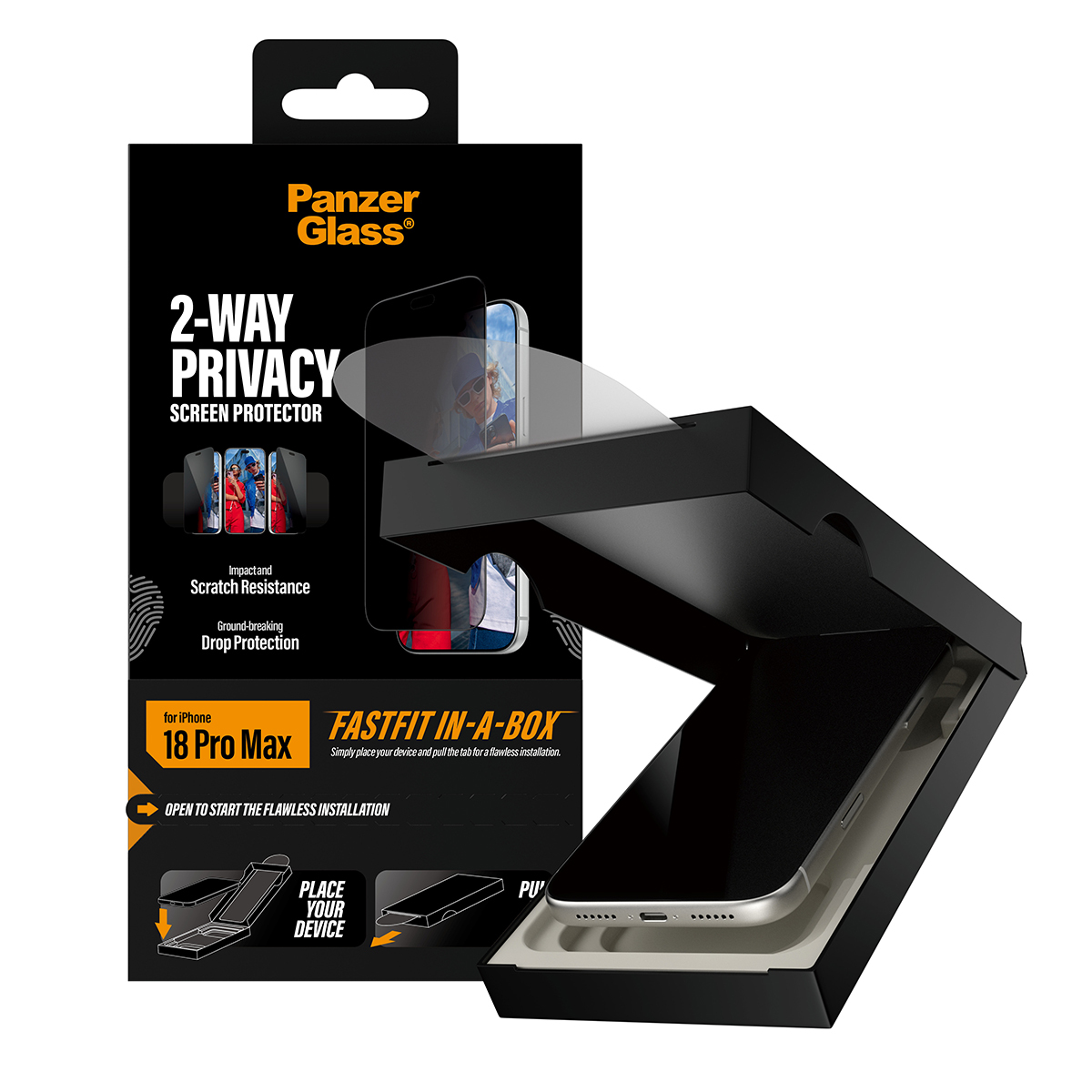PanzerGlass Bildschirmschutz f�r Handy - ultra-breite Passform mit FASTFIT IN-A-BOX