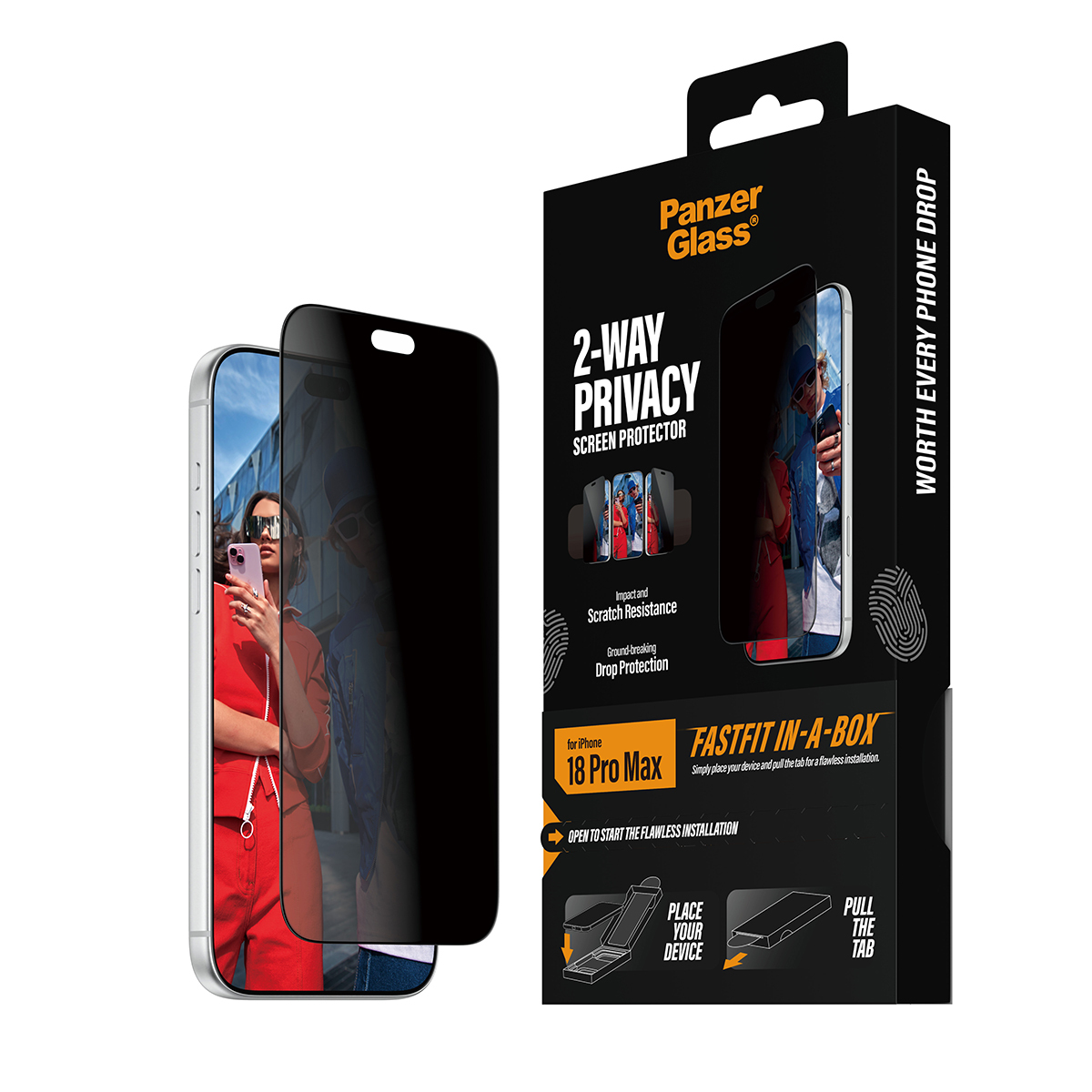 PanzerGlass Bildschirmschutz f�r Handy - ultra-breite Passform mit FASTFIT IN-A-BOX