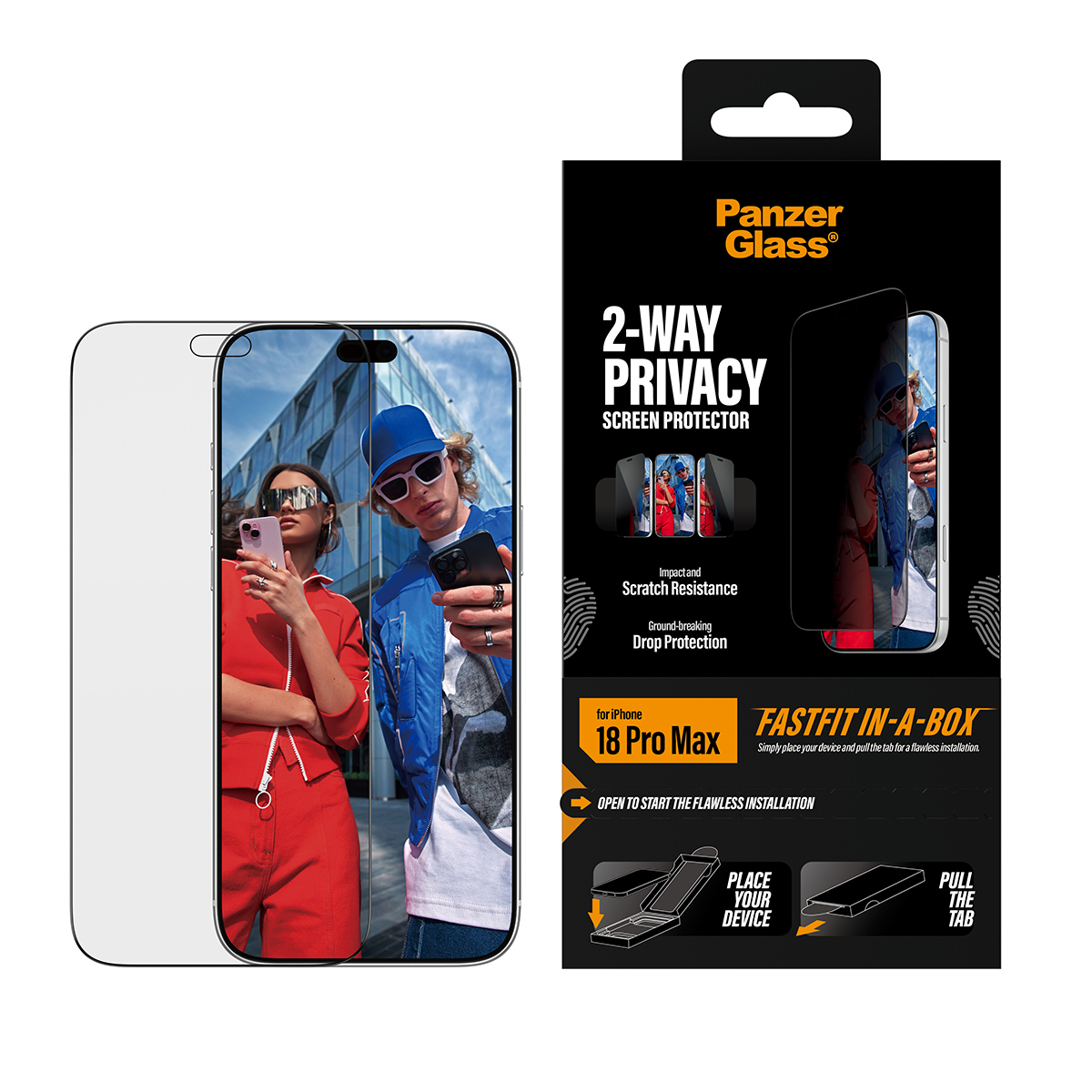 PanzerGlass Bildschirmschutz f�r Handy - ultra-breite Passform mit FASTFIT IN-A-BOX
