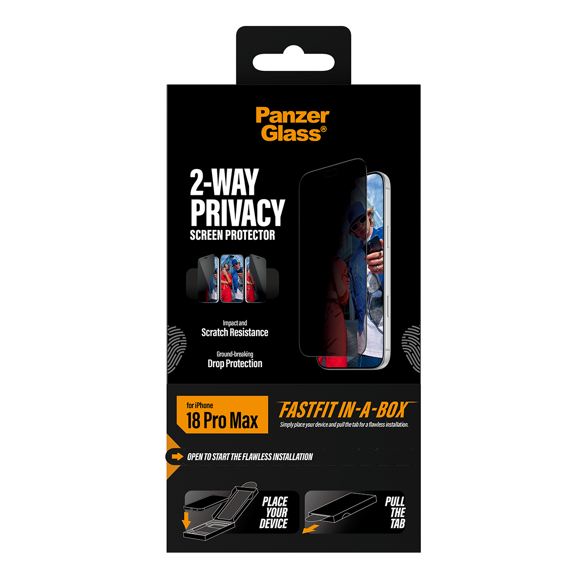 PanzerGlass Bildschirmschutz f�r Handy - ultra-breite Passform mit FASTFIT IN-A-BOX