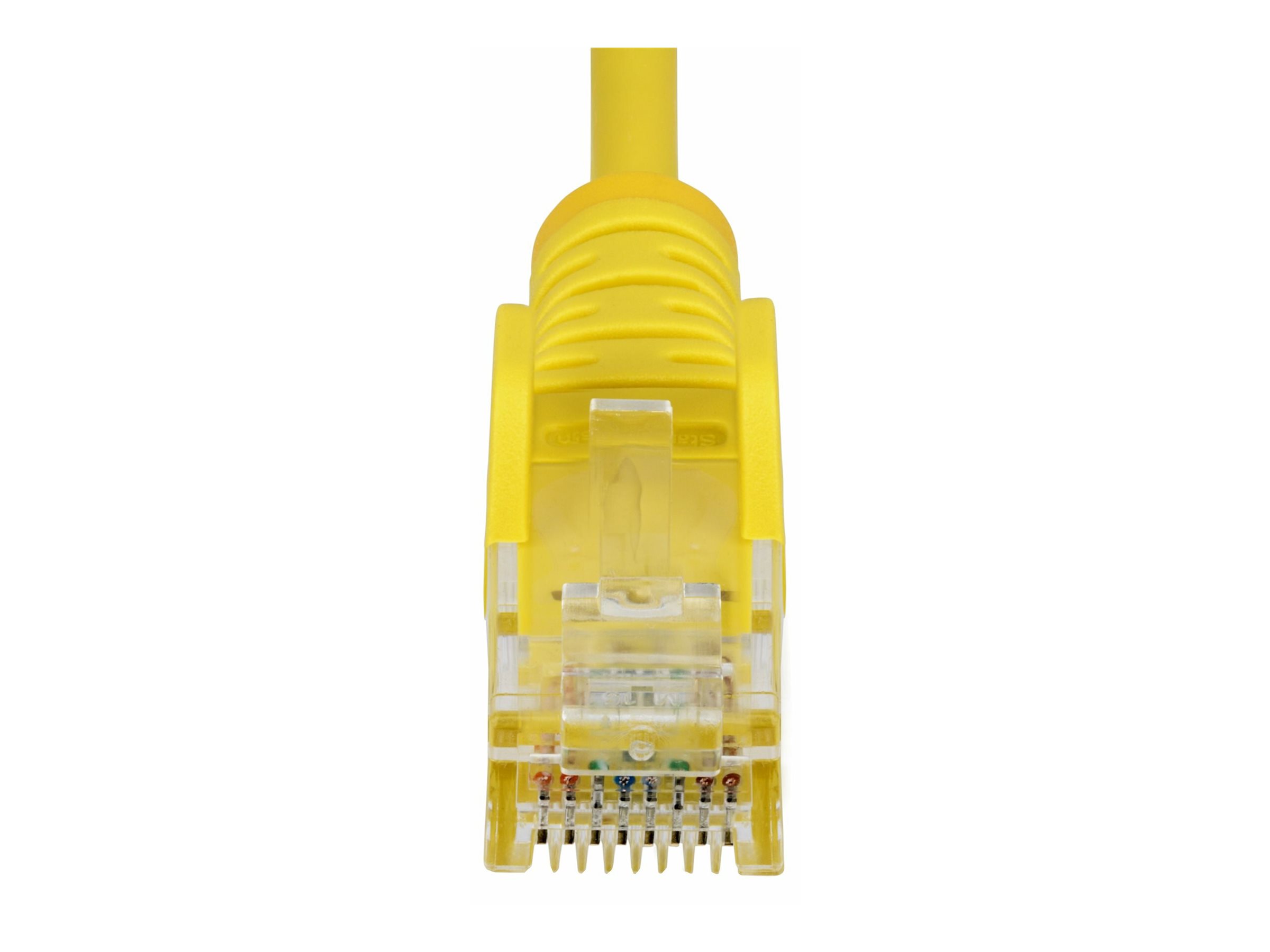 StarTech.com Cble Ethernet CAT6 Jaune Fin de 2m, Sans Accroc, 100W PoE, UTP, LSZH, Fil de Cuivre Pur 28AWG, Cordon Patch Rseau RJ45 avec Serre-Cble, Contrl Fluke