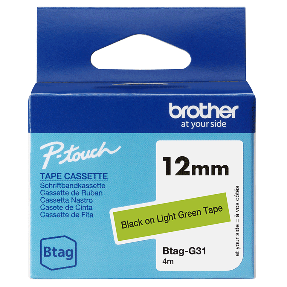 Brother BTAG-G31 ruban dtiquette Noir sur vert