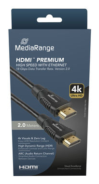 MediaRange MRCS247 c�ble HDMI 2 m HDMI Type A (Standard) Noir
