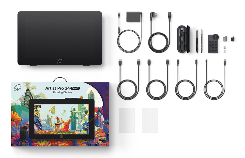 XPPen Artist 24 Pro (Gen 2) 4K tablette graphique Noir 5080 lpi 526 x 296 mm USB/Bluetooth