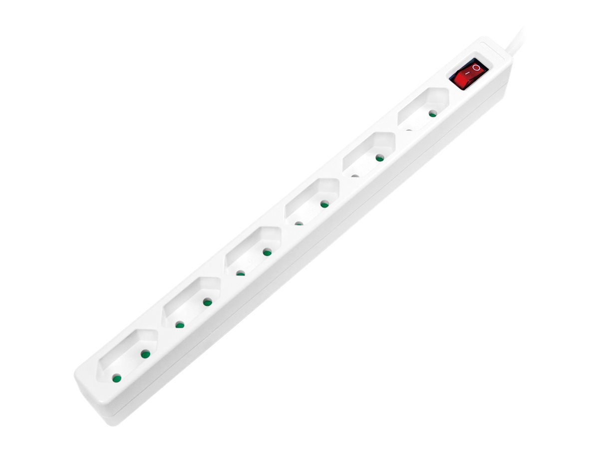LogiLink Slim - Steckdosenleiste - Wechselstrom 250 V - 3400 Watt - Ausgangsanschl�sse: 6 (6 x Eurostecker)
