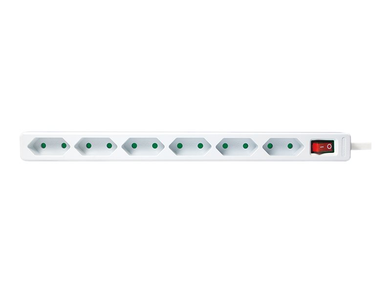 LogiLink Slim - Steckdosenleiste - Wechselstrom 250 V - 3400 Watt - Ausgangsanschl�sse: 6 (6 x Eurostecker)