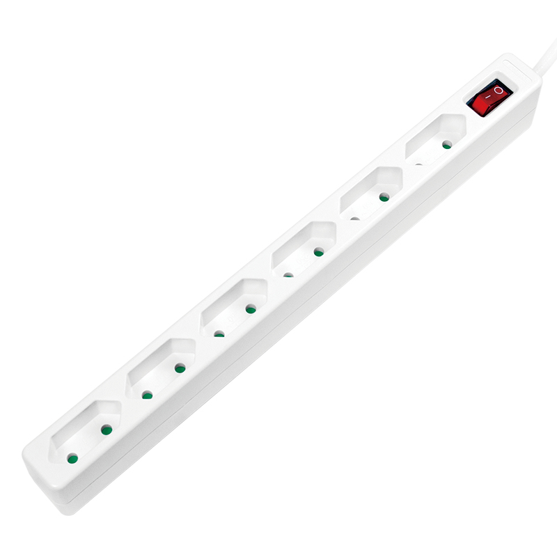 LogiLink Slim - Steckdosenleiste - Wechselstrom 250 V - 3400 Watt - Ausgangsanschl�sse: 6 (6 x Eurostecker)